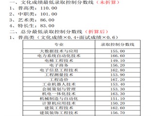 泸州职业技术学院2021年单招录取分数线